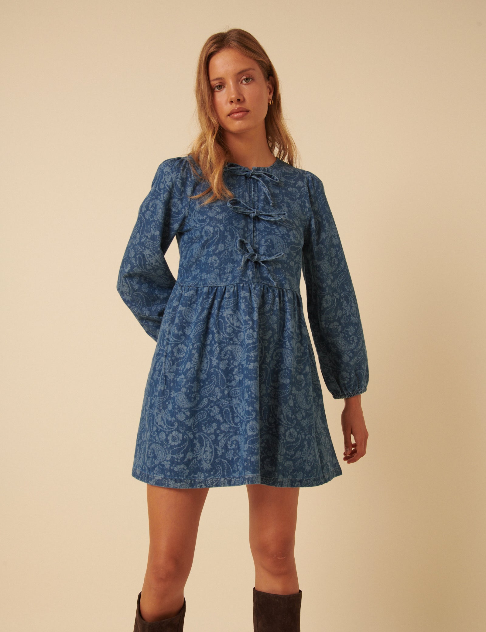 Petite Khaki Green Marley Mini Smock Dress Petite Khaki Green Marley Mini Smock Dress